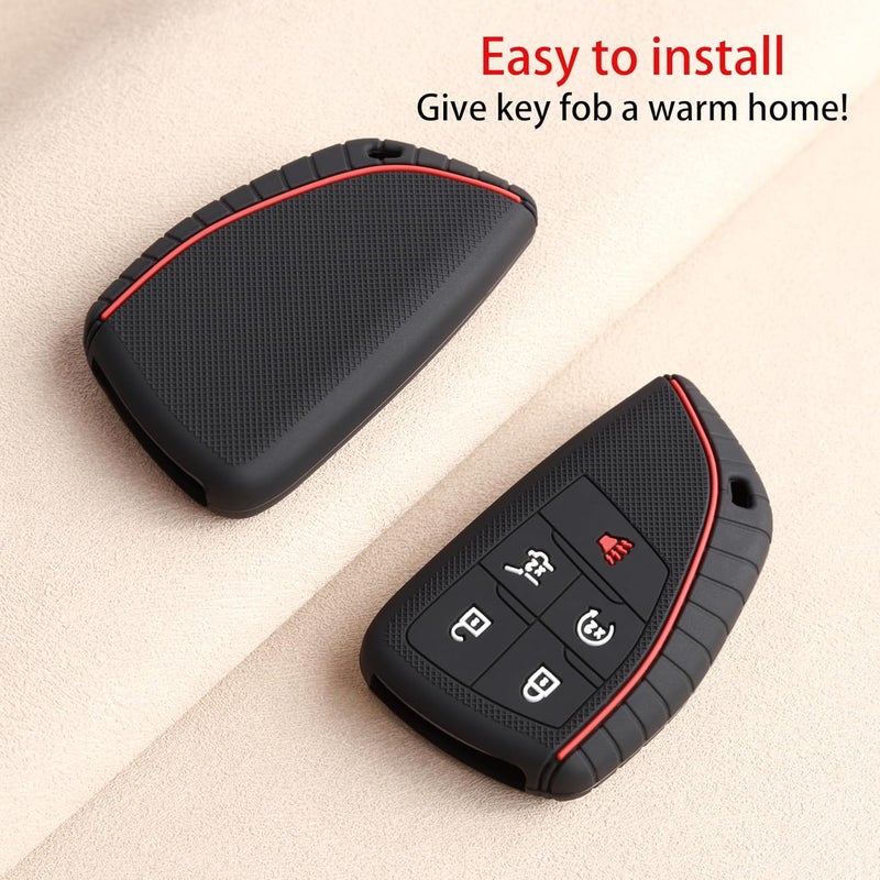 TANDRIVE غطاء مفتاح لسيارات شيفروليه إكوينوكس 2026 2025 2024 وترافيرس بلازر EV وجي إم سي أكاديا وتيرين وبيوك إنفيجن 2025-2021، 5 أزرار، سيليكون، عبوة من 2، أسود - Image 4